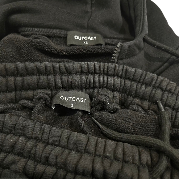 OUTCAST NYA CROPPED HOODIE AND PANTS WASHED BLACK XS/S - Picture 9 of 10